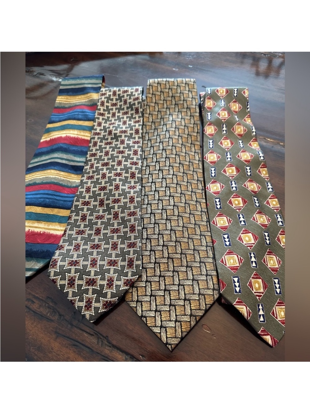 Men's Patterned Silk Tie Assortment - Multicolor